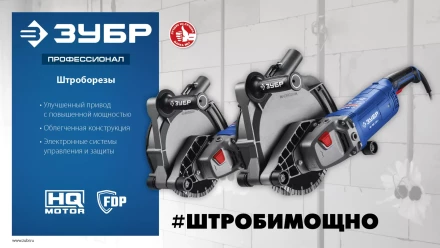 ЗУБР d 230 мм, 2700 Вт, 65 мм, штроборез (бороздодел), метал. ящик, Профессионал (ЗШ-П65-2700 ПСТК) купить в Надыме