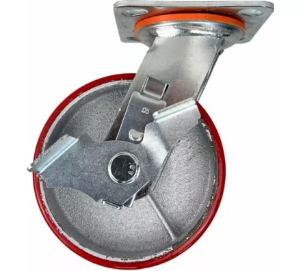 Аппаратное поворотное колесо большегрузное с тормозом HITCH 140*50 полиуретан SCpb63 (SZ085015) купить в Надыме