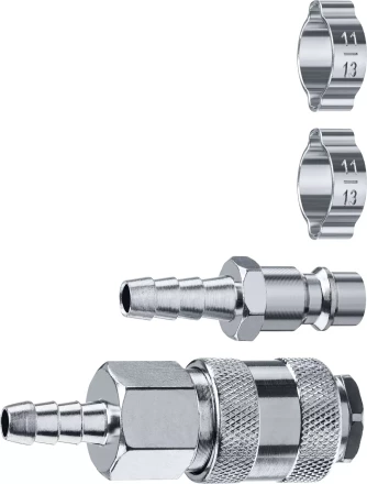 ЗУБР (штуцер елочка, 8 мм - рапид муфта) + (рапид штуцер-штуцер елочка, 8 мм) + (обжимные хомуты 2 шт), набор, Профессионал (64920-08-H) купить в Надыме