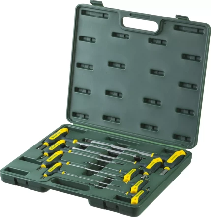 Набор KRAFTOOL Ключи "INDUSTRIE" имбусовые,Cr-Mo(S2),Т-образные, эргоном двухкомп рукоятка,HEX,с шариком,9 шт,в боксе 27454-H9 купить в Надыме