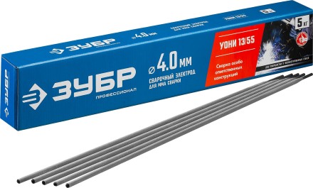 ЗУБР Д 4.0 х 450 мм, 5 кг в коробке, УОНИ 13/55 с основным покрытием, электрод сварочный, Профессионал (40025-4.0) купить в Надыме