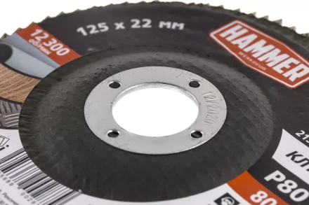 Круг Лепестковый Торцевой (КЛТ) HAMMER КЛТ 1 Ф125х22 Р80 213-026 купить в Надыме