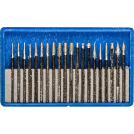 Набор ЗУБР: Мини-насадки с алмазным напылением в пластиковом боксе, P=180, хвостовик d=3мм, 20 предметов 33383-H20 купить в Надыме