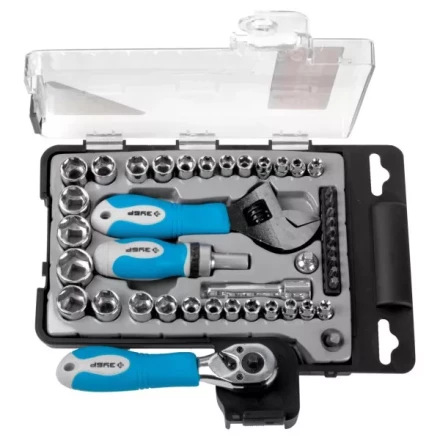 Набор ЗУБР Слесарно-монтажный инструмент "ЭКСПЕРТ", ключ развод.,отвертка реверс. с насадками, пласт.бокс, 43пред. 25290-H43 купить в Надыме