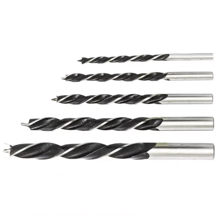 Набор сверл по дереву 4-5-6-8-10 мм 5 штук цилиндрический хвостовик СИБРТЕХ 702205 купить в Надыме