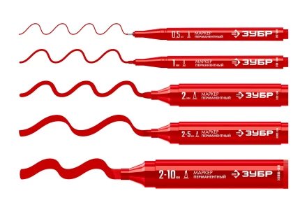 ЗУБР МП-300 красный, 2 мм перманентный маркер (06322-3) купить в Надыме