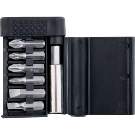 Набор бит магнитный адаптер для бит сталь 45Х  7предметов  пластиковый бокс SPARTA 13945 купить в Надыме