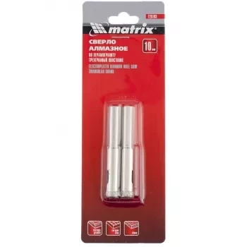 Сверло алмазное по керамограниту 10 х 67 мм 3-гранный хвостовик 2 штук MATRIX 726103 купить в Надыме