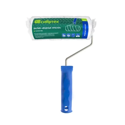 Валик "Водные краски", 180 мм, ворс 12 мм, D - 48 мм, D ручки - 6 мм, полиэстер Сибртех 80186 купить в Надыме