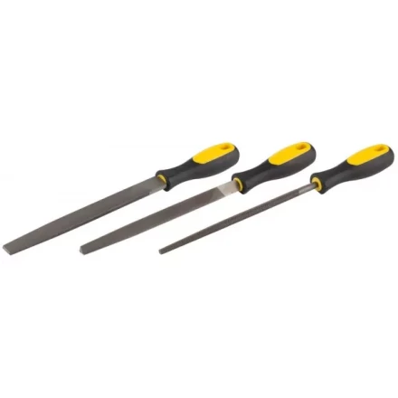 Набор STAYER "PROFI": Напильники с двухкомпонентной рукояткой, плоский, трехгранный, круглый, №2, 200мм 16610-H3 купить в Надыме