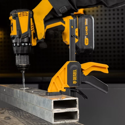 Струбцина F-образная Denzel, быстрозажимная, 150 х 55 мм, усиленный нейлоновый корпус, 20501 купить в Надыме