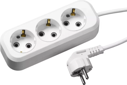 Удлинитель СИБИН электрический, ПВС сечение 0,75кв мм, 3 гнезда, макс мощн 2200Вт, 3м, заземление 55034-3 купить в Надыме