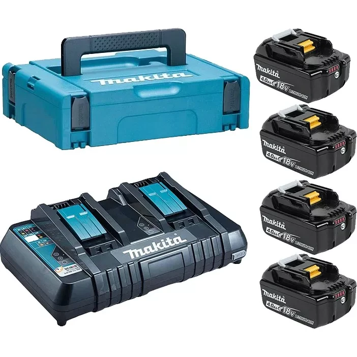 Набор 4 аккумулятора Makita BL 1840B 198489-5, 4 Ач и Зарядное устройство DC 18 RD в MakPac купить в Надыме
