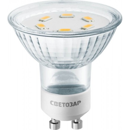 Лампа СВЕТОЗАР светодиодная &quot;LED technology&quot;, цоколь GU10, яркий белый свет (4000К), 220В, 3Вт (25) 44565-25_z01 купить в Надыме