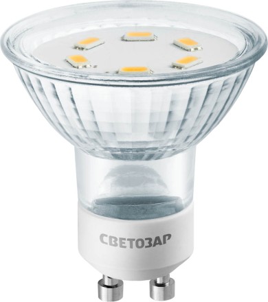 Лампа СВЕТОЗАР светодиодная &quot;LED technology&quot;, цоколь GU10, яркий белый свет (4000К), 220В, 3Вт (25) 44565-25_z01 купить в Надыме