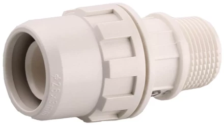 Муфта ЗУБР "ШиреФит" соединительная, "штуцер с гайкой - внешняя резьба", 26мм-3/4" 51461-26-3/4 купить в Надыме