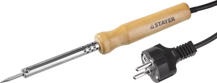 Паяльник MAXTerm с деревянной рукояткой, жало - конус, STAYER 55310-25, 25 Вт 55310-25 купить в Надыме