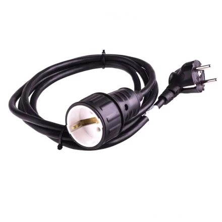 Удлинитель бытовой с заземлением 2 м 1 прорезиненная розетка 16 A серия УХз16 Denzel 95916 купить в Надыме