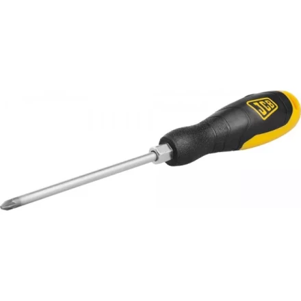 Отвертка JCB, хромомолибденовая сталь S2, двухкомпонентная рукоятка, магнитный наконечник, PZ №2х125мм JSD009 купить в Надыме