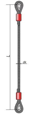 Строп ветвь канатная ВК-1.6 т L=2 Кч  din 2.0 т опрессовка купить в Надыме