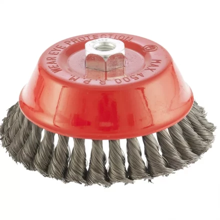 Щетка для УШМ 150 мм М14 "чашка" крученая проволока 0,8 мм MTX 74626 купить в Надыме