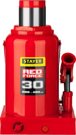 Домкрат гидравлический бутылочный &quot;RED FORCE&quot;, 30т, 285-465 мм, STAYER 43160-30 43160-30_z01 купить в Надыме
