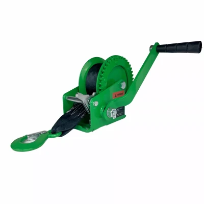 Лебедка ручная барабанная HITCH HW 700 700 кг лента 10 м (SZ073175)