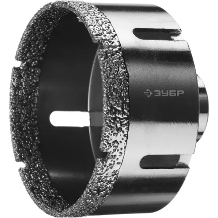 Алмазная коронка ЗУБР "ПРОФЕССИОНАЛ" универсальная для УШМ, сухое сверление, алмазы на вакуумной пайке,  посадка М14, d=83мм 29865-83 купить в Надыме