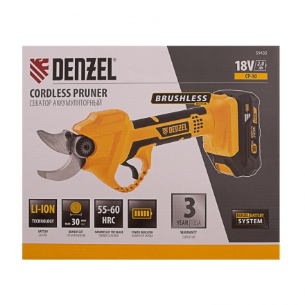 Секатор аккумуляторный Denzel CP-30 59435, 18В Li-Ion купить в Надыме