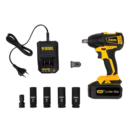 Гайковерт ударный аккумуляторный бесщет CIW-IB-300, Li-ion, 18В, 300Нм// Denzel 26501 купить в Надыме