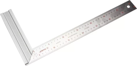Угольник ЗУБР "ЭКСПЕРТ" столярный, усиленная алюминиевая рукоятка, нержавеющее полотно 37мм, длина 400мм 34394-40 купить в Надыме