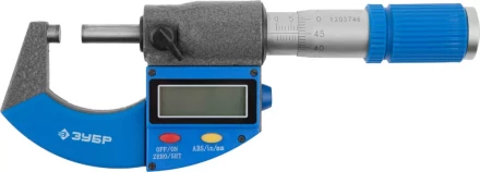 Микрометр ЗУБР "ЭКСПЕРТ" гладкий цифровой, МКЦ 25, диапазон 0-25мм, шаг измерения 0,001мм 34482-25_z01 купить в Надыме