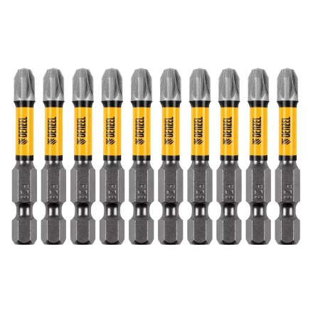 Бита IMPACT, PZ3x50 мм, лазерная обработка шлица, сталь S2, 10 шт., Е 6,3 Denzel 11693 купить в Надыме