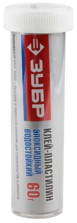 Клей-пластилин ЗУБР эпоксидный водостойкий, на блистере, 60 г 41958 купить в Надыме