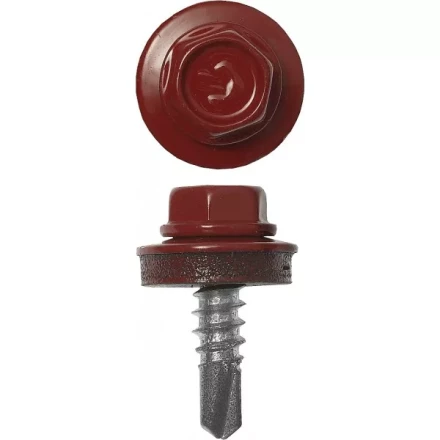 Саморезы ЗУБР "ПРОФЕССИОНАЛ" окраш., RAL 3003 рубин.-красн., для крепл. кров. матер. к металл. констр., 5.5x25мм, 420шт 4-300315-55-025-3003 купить в Надыме