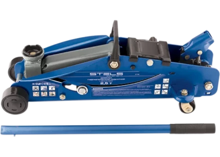 Домкрат гидравлический подкатной с фиксатором 2.5т SAFETY PIN 140-385 мм в кейсе  STELS 51132 купить в Надыме