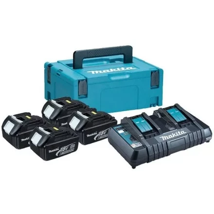 Набор 4 аккумулятора Makita BL 1850B 198312-4, 5 Ач и Зарядное устройство DC 18 RD в MakPac купить в Надыме