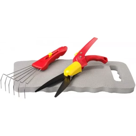 Набор GRINDA садовый, 3 предмета: ножницы для стрижки травы, подколенник, грабельки 8-422035 купить в Надыме