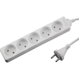 Удлинитель "TOPELECTRO" электрический, ПВС 2х1мм2, 5 гнезд, 3500 Вт, 1.5м, STAYER 55050-1.5