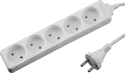 Удлинитель "TOPELECTRO" электрический, ПВС 2х1мм2, 5 гнезд, 3500 Вт, 1.5м, STAYER 55050-1.5 купить в Надыме