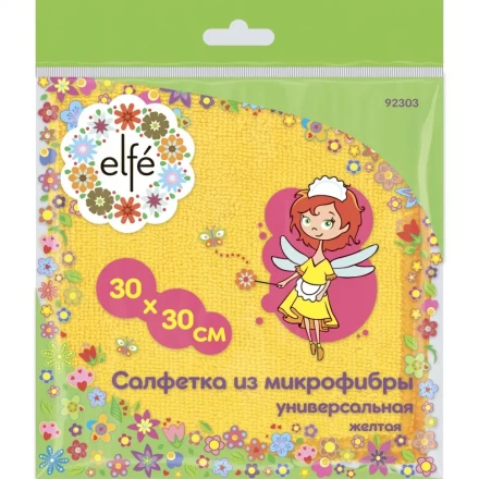 Салфетка универсальная из микрофибры желтая 300х300 мм Elfe 92303 купить в Надыме