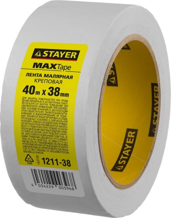 Малярная лента STAYER &quot;MASTER&quot;, креповая, 38мм х 40м 1211-38 купить в Надыме