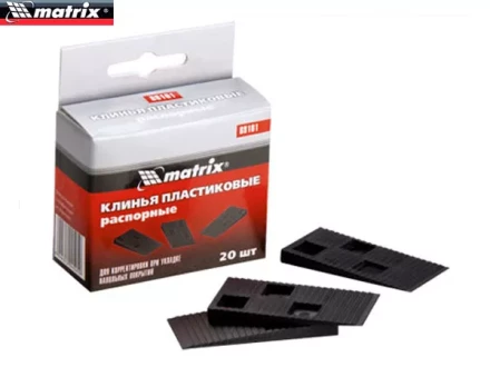 Клинья пластиковые распорные для корректировки при укладке напольных покрытий 40 шт MATRIX 88102 купить в Надыме