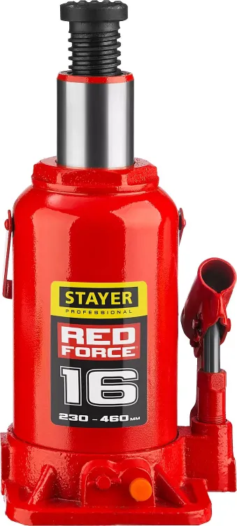 Домкрат гидравлический бутылочный "RED FORCE", 16т, 230-460 мм, STAYER 43160-16 43160-16_z01 купить в Надыме