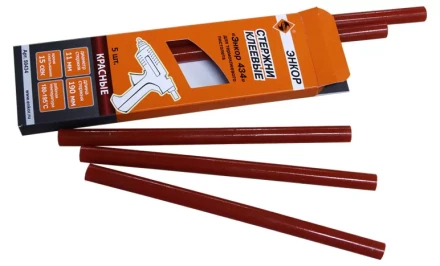 Стержень клеевой 11х190мм ЭНКОР 434 5шт красный 50434 купить в Надыме