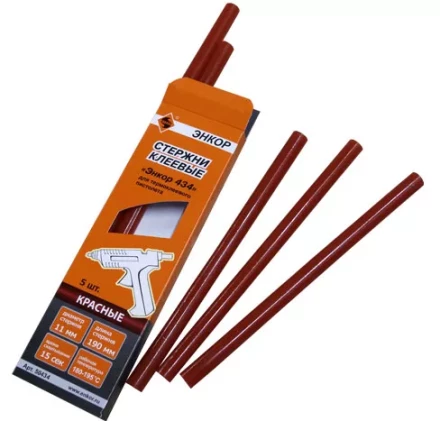 Стержень клеевой 11х190мм ЭНКОР 434 5шт красный 50434 купить в Надыме