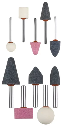 Набор ЗУБР "МАСТЕР": Абразивные минишарошки-насадки для гравера и дрели, хвостовик d 3,2мм,  d 6мм 35998-H10 купить в Надыме