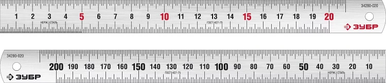 ЗУБР Про-20, длина 0.20 м, усиленная нержавеющая линейка, Профессионал (34280-020) купить в Надыме