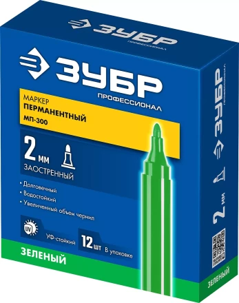 ЗУБР МП-300 зеленый, 2 мм перманентный маркер (06322-4) купить в Надыме