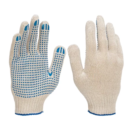 Перчатки трикотажные усиленные, с ПВХ точкой, 7 класс вязки Россия 677725 купить в Надыме